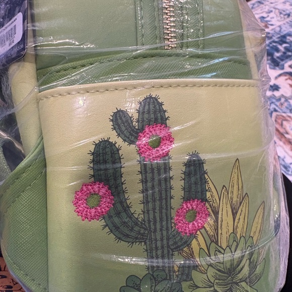 Loungefly Cactus Backpack with Pink Bow - Picture 4 of 5